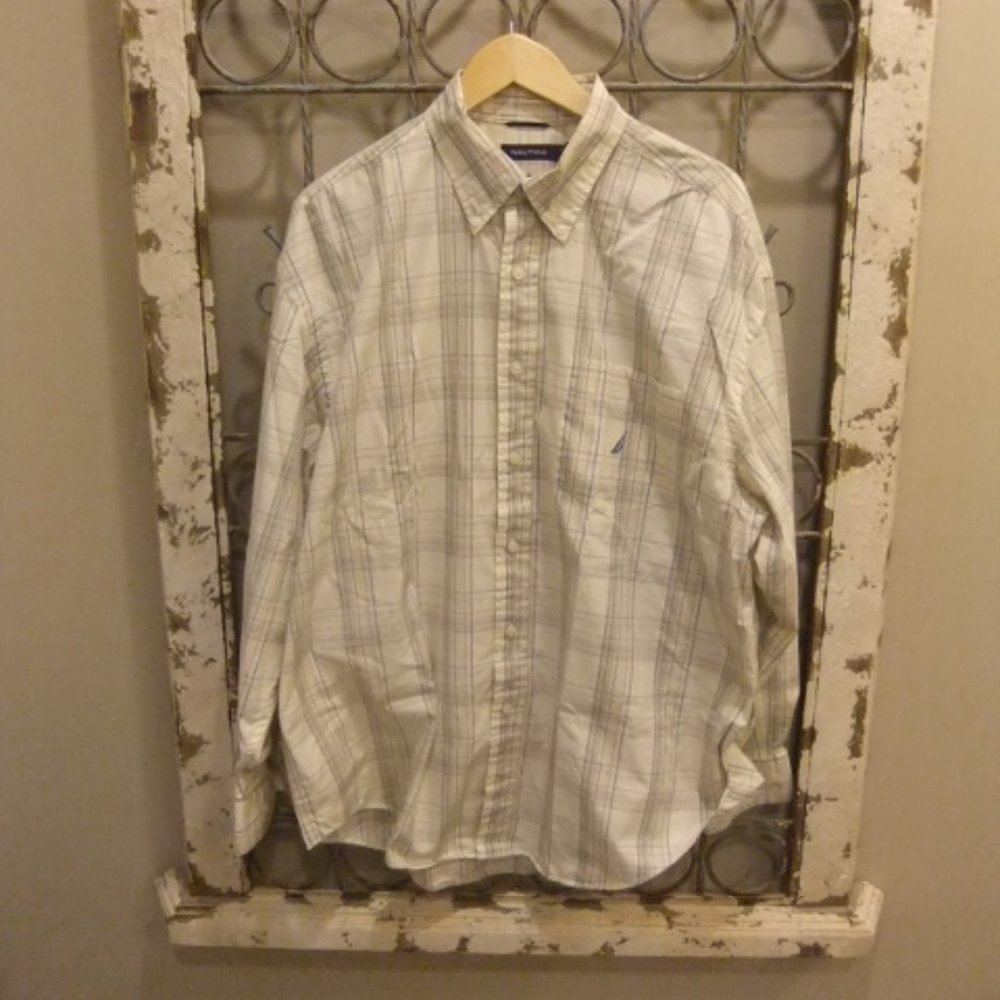 NAUTICA L/S MENS PLAID SHIRT-XL